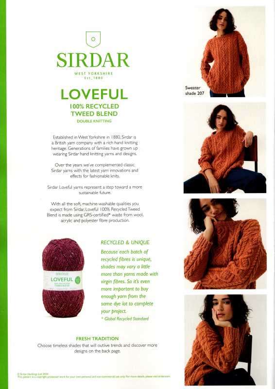 Knitting Pattern - Sirdar 10785 - Loveful DK - Ladies Sweater